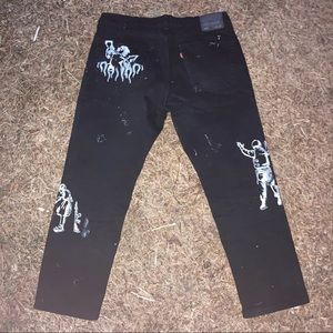 Custom Levi Painted Pants “Evil of Good” 36x30